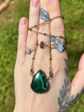 Malachite and azurite interchangeable necklace